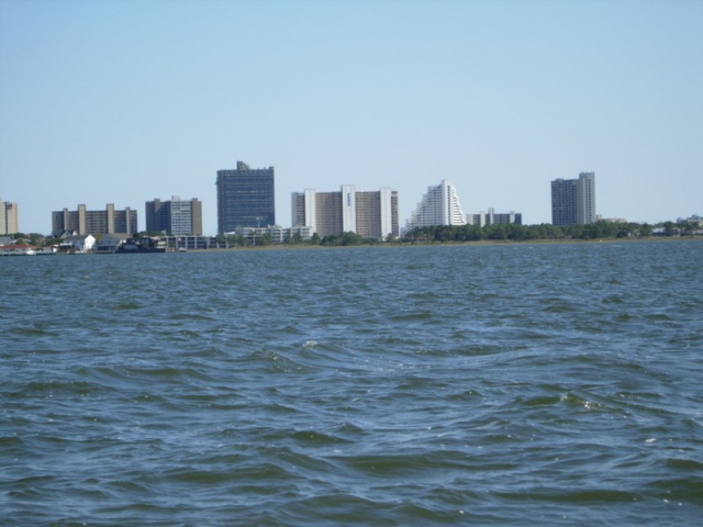 View of Ocean City, MD off of Assawoman Bay, MD. 10/03/08