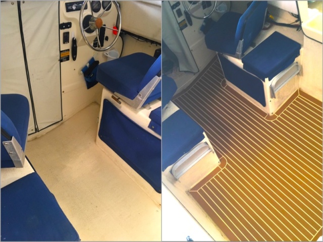 Plasdeck flooring mod. Before/after