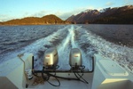 Jackalof Bay dead astern, from Sunset Ride