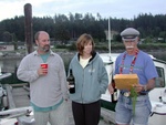 (Pat Anderson)  Bill, Dana, Rev Dave Christening Da Nag