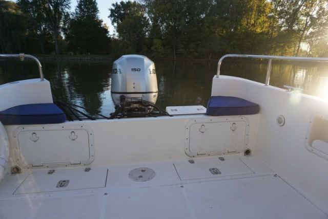 with Sunbrella cushions for transom seats