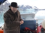 Jay in front of Marjorie Glacier