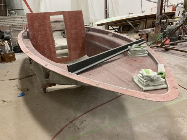 This is the deck mold for the 23 Venture after it has been all laid up. 