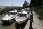 The fleet moored at the Duck Club dock. 