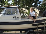 My little neighbor tom-boy playin' in my C-Dory