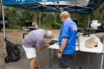 Dave and Marc set up for surgery on the pig....Now putting the blade in a Sawzall is not rocket science...or is it?  