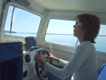 Laurie at the helm