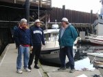 Fred, Brock and Roger at Langley in front of the Betty Louise.