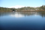 Goose Bay frozen in the morning.  Ty One On (22 Angler) in the distance.