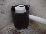 (BOMBERO) BILGE PUMP INSTILLATION,  3 INCH PVC PIPE WITH SLOT CUT TO ACCOMODATE HOSE, AND HOLES DRILLED  SO THE PIPE CAN BE SCREWED TO THE BULKHEAD OR STERN.....NOT THE FLOOR
