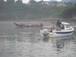 Departing from Port Angeles, early morning fog just thining.