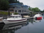 SleepyC aka (used to be) Jims Dorie, at the transient dock, John Wayne Marina. A great older CD22 from PA, the 