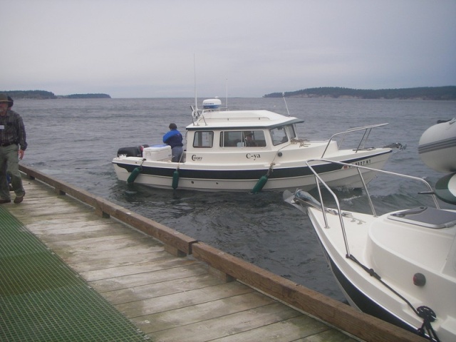 C-Ya, moving around the dock to lee ward.  Must have been checking the weather.