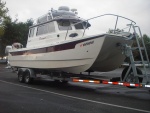 Dreamer, at John Wayne Marina, waiting for a run.