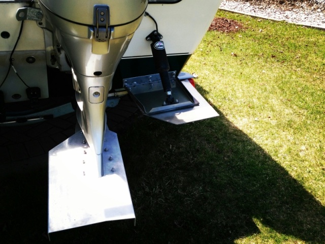 Homemade permatrim offset to avoid hitting enlarged trim tab