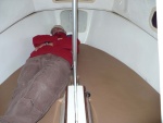 Potter 16 sail boat Sleeping Space. See Videos: http://www.youtube.com/watch?v=p-jOzKfxxys

