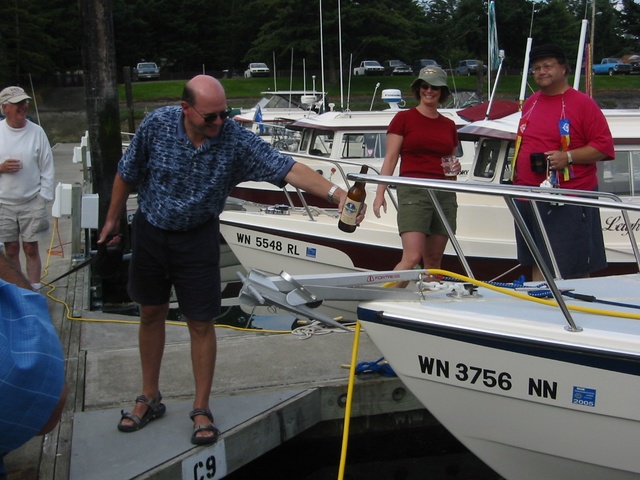 Christening the C-Puffin at Blakely Island