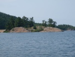 south view of our anchorage in Baie Finn