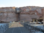 This was the walkway to the Antelope Point Marina parking lot, but the lake is 85 feet lower than when we were there in 2019