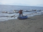(catdogcat) My new inflatable kayak.  This will replace my Zodiac and is way fun!
