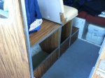 Port side cabinetry.