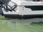 My strbd scupper outlet stays well above waterline even in heavy Cruise mode