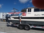 Even when trailering, keep the Armstong ladder in its aft bracket.  Climbing on from the wheel fender is not a CD22!