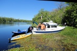 St John Weed anchoring with Colby and Rosanne's  kayaks