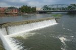 Small hydroelectric plant by Lock 24 dam.  Turn around if you are approaching orange or white buoys!