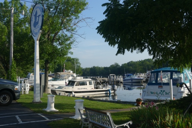 Pirate's Cove Marina, NY launch point on Erie canal is 3 miles east of where Oswego canal leads to Lake Ontario, the 1000 Islands, and Kingston, our start point on the Rideau system.
