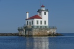 Oswego breakwater and view of Lake Ontario