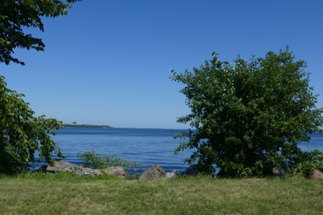 Lake Champlain  in August, 80 degrees, humidity 33%