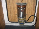 (Nancy H)
Force 10 Propane heater mounted on inside of door  
 