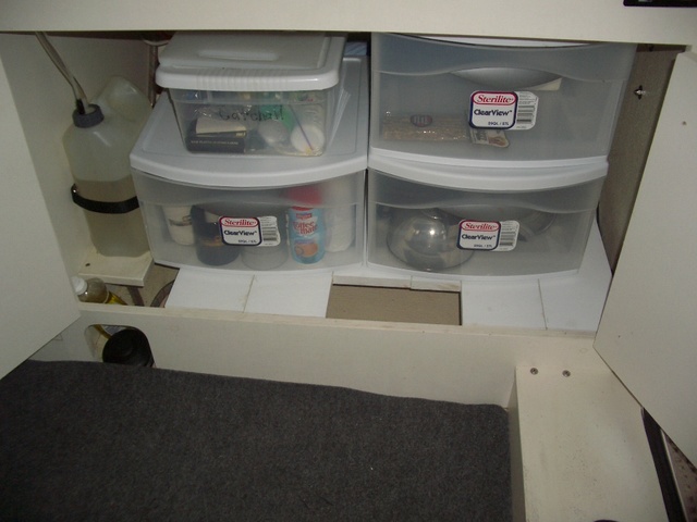 (Pat Anderson) Drawers in place on floor