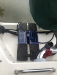 Solar Panels, Solar Pulse SP-2 charge batteries and prevent sulfating. These were on my C-Dory 22 and I never charged batteries, aside from when we were aboard using lots of electrical devices, without the outboard running. These panels are mounted on top of the generator mount and the feet of the Honda generator mounts either side of the panels. The only time that the panels are covered, the generator would be in operation and the panels would serve no purpose.