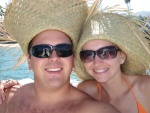 My first mate and I With our wicky wacker hats (a tourist must do).