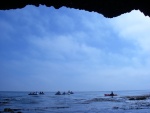 Looking out from inside the cave