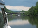 Approaching lock 17 at Little Falls New York with its guillotine doors