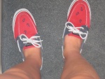 Britts new red deck shoes