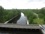 A view from the bow over the edge of the pan