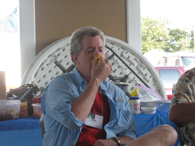 Chesapeake Bay Gatherings newest band member on the nose flute