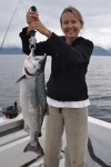 Cindy and a nice Coho