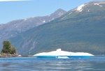 Wild blue iceberg grounded at entrance to Tracy Arm