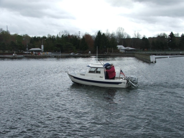 Getting ready to dock-Dottie at the ready 