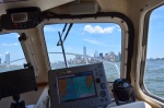 An exciting view looking up the Hudson River.   Lots of rocking & rolling from boat and ferry wakes, and lots of fun! 