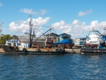 The boat on the weighs far right looks like it might be a pleasure boat (the only one we saw).  Or it might have been a pleasure boat.  Every large harbor we visited seemed to cater only to derelicts.