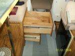 Dinette drawers with heavy duty slides