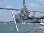 Container ship at the port of Morehead City.