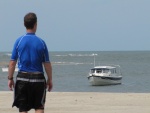 Anchored in 2 ft of water at Shark Island