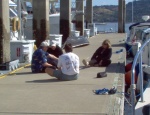 Exercise on the Sausalito docks, led by Bill